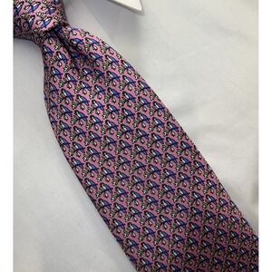 Faconnable Purple Olive Print 100% Silk Tie 3.5" x 60.5"